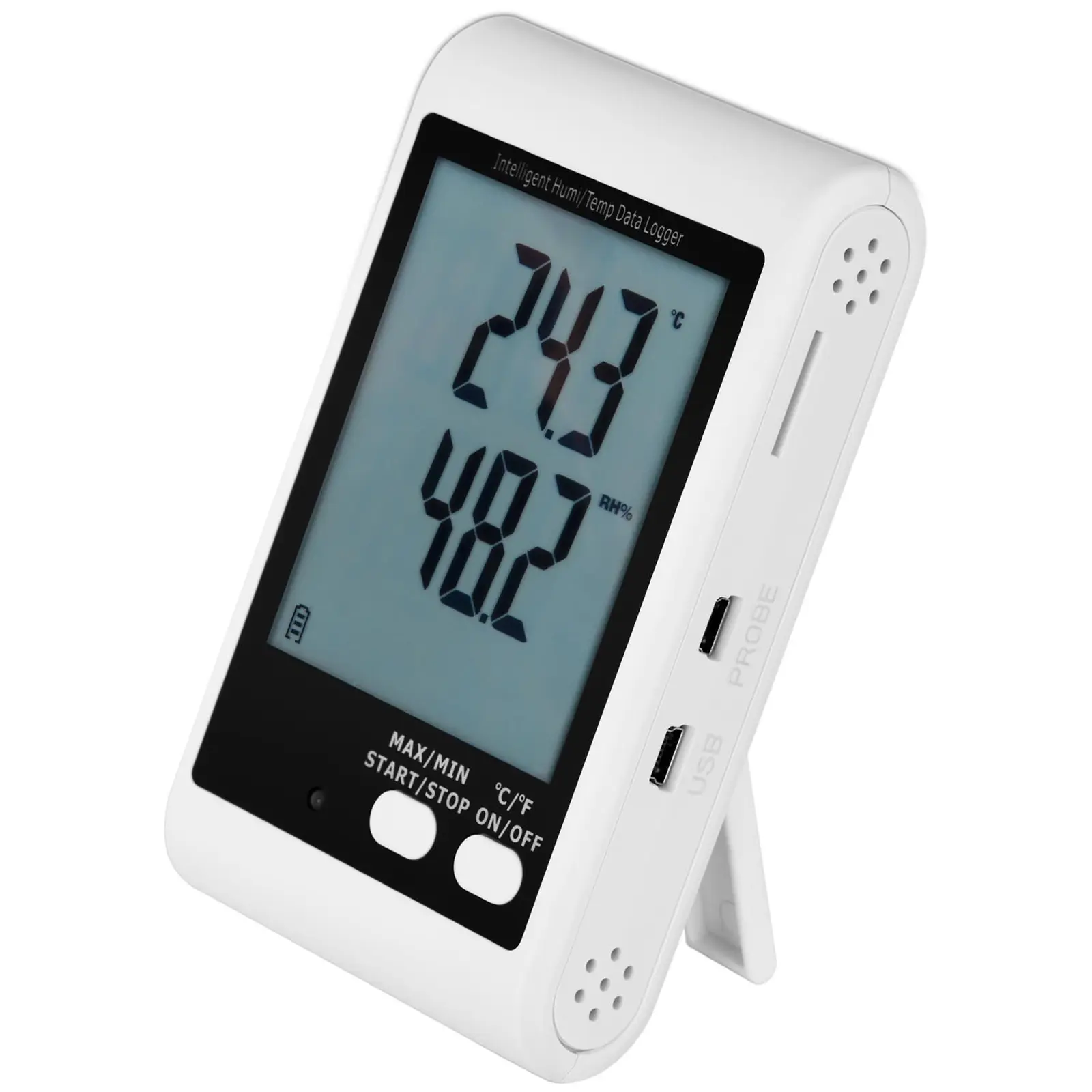 Data logger per temperatura e umidità - LCD - (-40) fino a +125 °C - 0 -  100 % rH - Sensore esterno