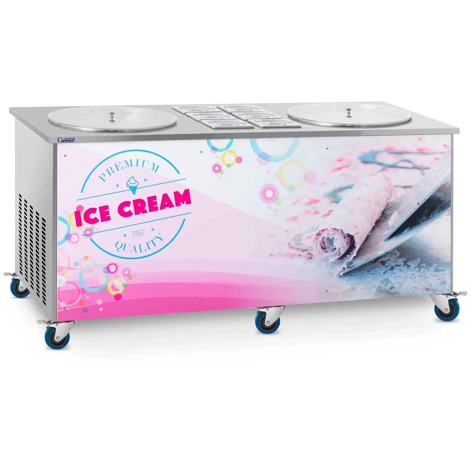 Roll-Eismaschine Gebratenes Eis Maschine Ice Cream Rolls Thai Eis 50 x 50 cm 
