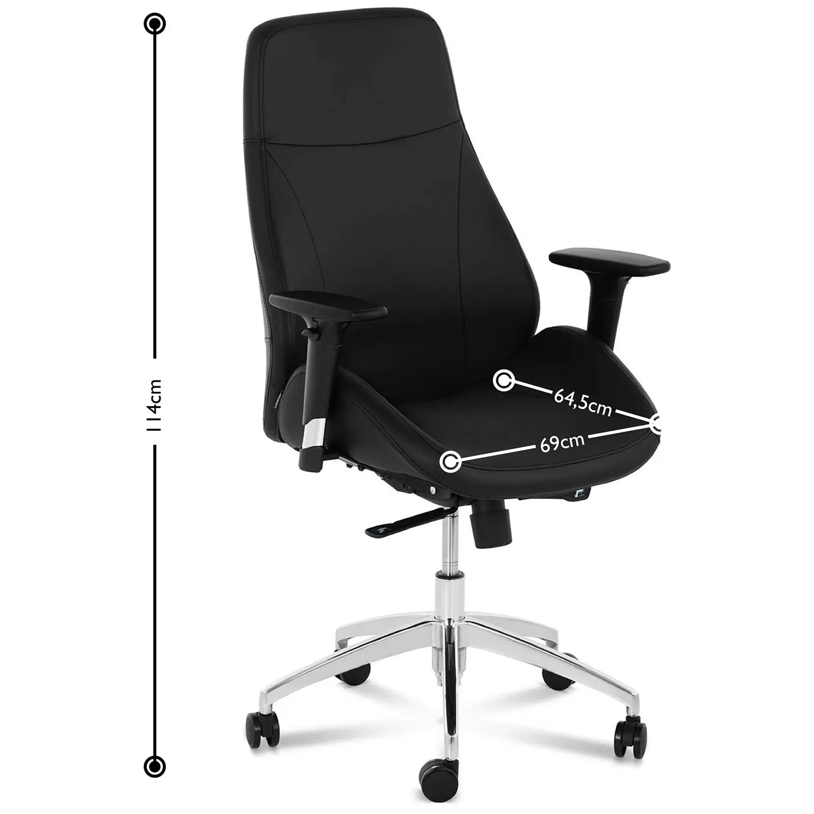B-Ware Bürostuhl - Chefsessel - Kunstleder - Chrom - 150 kg