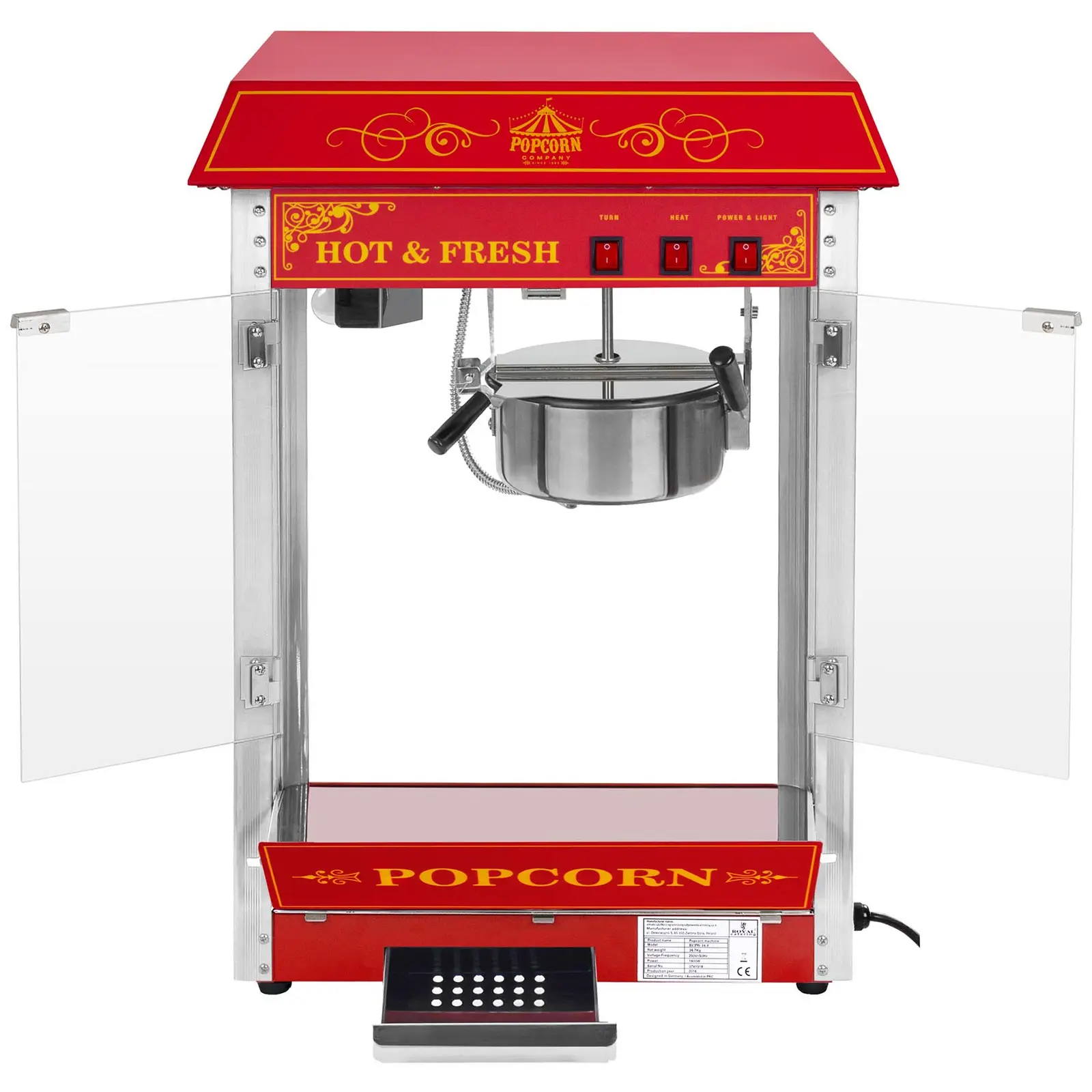 Popcornmaschine - Retro-Design - rot